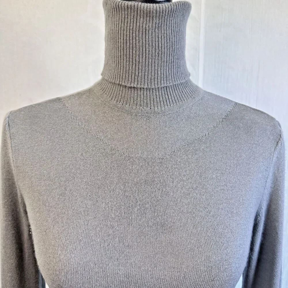 Patrizia Pepe Firenze Gray Cashmere Turtleneck Sweater Women's IT 44 US M Italy